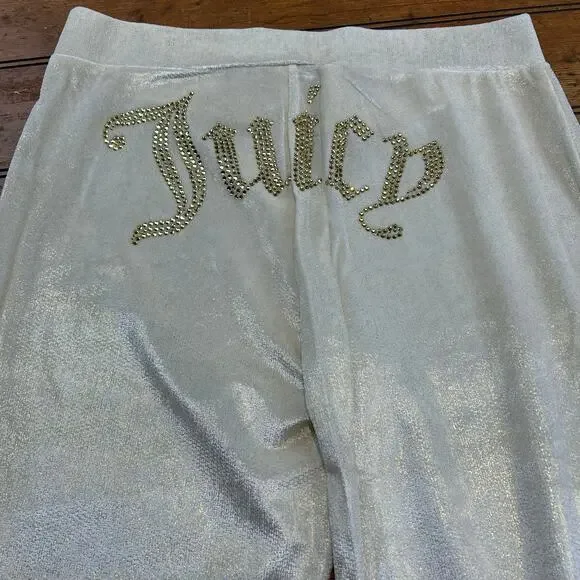 Juicy Couture Straight Leg Track Pants, Metallic Gold, Large - Picture 8 of 10